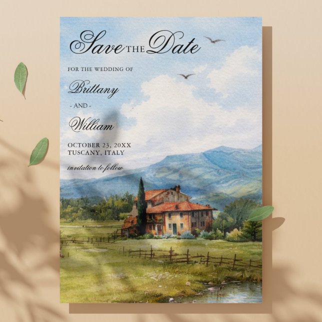 Save The Date Tuscany Countryside Vineyard Wedding  (Créateur téléchargé)