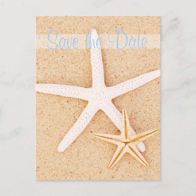 Save the Date Twin Starfish Postcard (Front)