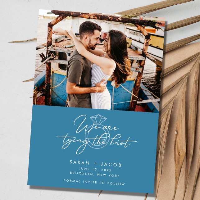 Save The Date Tying the Knot Modern Photo Mariage (Tying the Knot Modern Photo Wedding Save The Date)