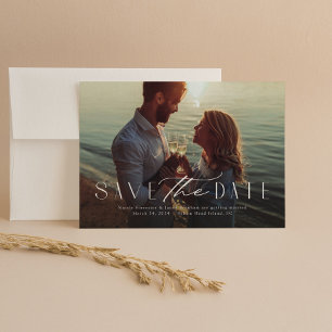 Save The Date Type moderne élégant et simple en une photo