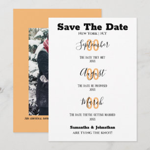 Save The Date Type moderne empilé notre histoire chronologie pho