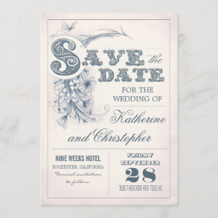 Save The Date typographie antique enregistrer la date design