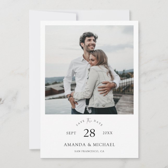 Save The Date Typographie arquée simplement chic Photo  (Devant)
