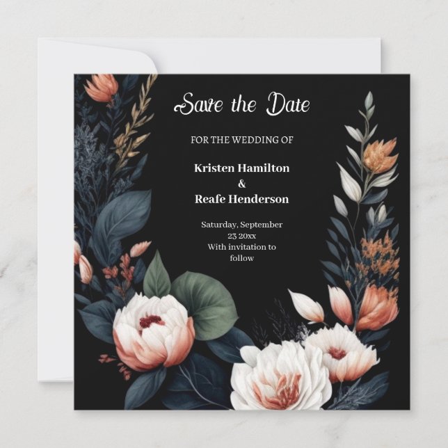 Save The Date Typographie bohème Mariage unique (Devant)