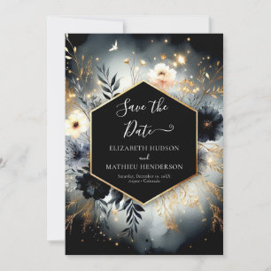 Save The Date Typographie Chic Enchanted Forest Mariage