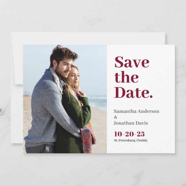 Save The Date Typographie classique de Bourgogne (Devant)