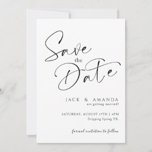 Save The Date Typographie de script simple Mariage enregistrer l