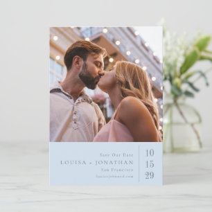 Save The Date Typographie Élégante Mariage Photo Minimaliste Ble