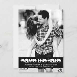SAVE THE DATE TYPOGRAPHIE GRUNGE ÉCONOMISEZ LA DATE DE PHOTO ANN