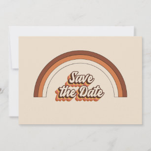 Save The Date Typographie les années 70 super Retro Terracotta R