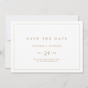 Save The Date Typographie minimaliste de l'or horizontale