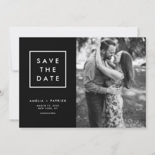 Save The Date Typographie minimaliste Photographie noir et blanc
