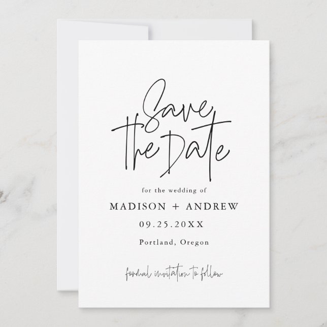 Save The Date Typographie moderne élégante (Devant)