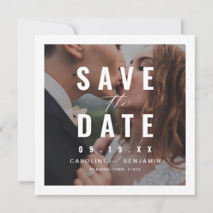 Save The Date Typographie moderne mariage photo enregistrer la d
