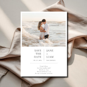 Save The Date Typographie moderne Plage Photo Destination Mariag