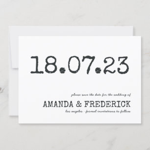 Save The Date Typographie moderne Typographie Mariage Enregistre