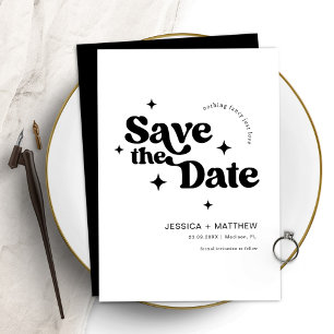 Save The Date Typographie Rétro Minimaliste Moderne Enregistrer 