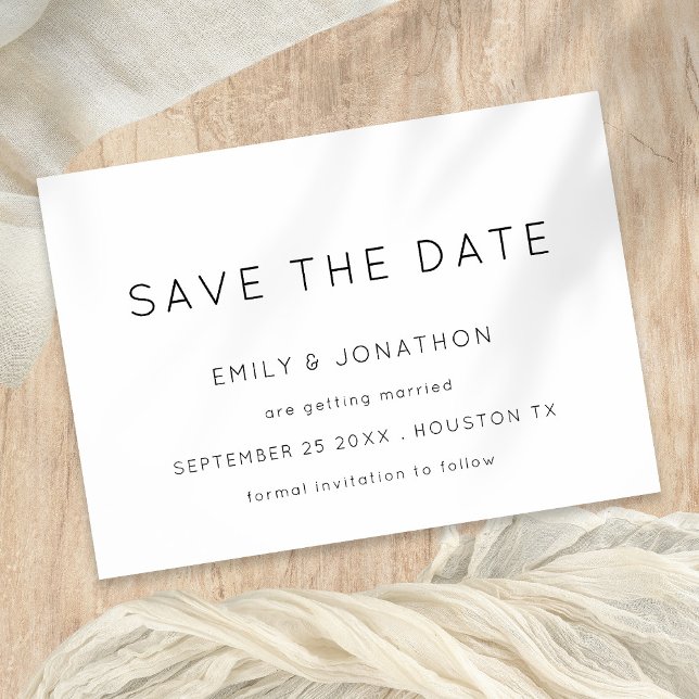 Save The Date Typographie Simple Blanc Noir Ou Toute Couleur (Créateur téléchargé)