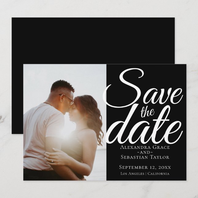 Save The Date Typographie Simple Élégante Mariage Enregistrer La (Devant / Derrière)