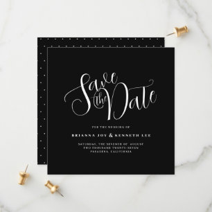 Save The Date Typographie simple et élégante Mariage noir