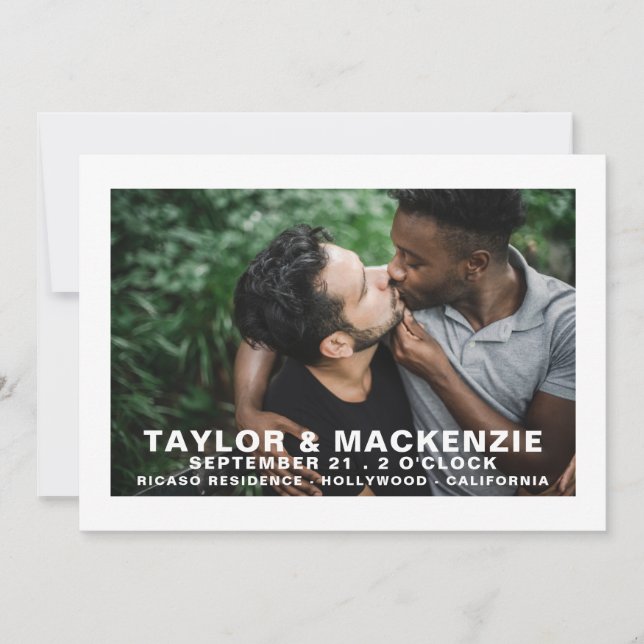 Save The Date Typographie Simple Gay Enregistrer La Date Mariage (Devant)