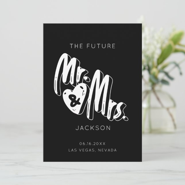 Save The Date Typographie simple M. Mme Mme Mariage photo (Debout devant)