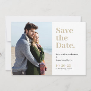 Save The Date Typographie Taupe Minimaliste Moderne Classique