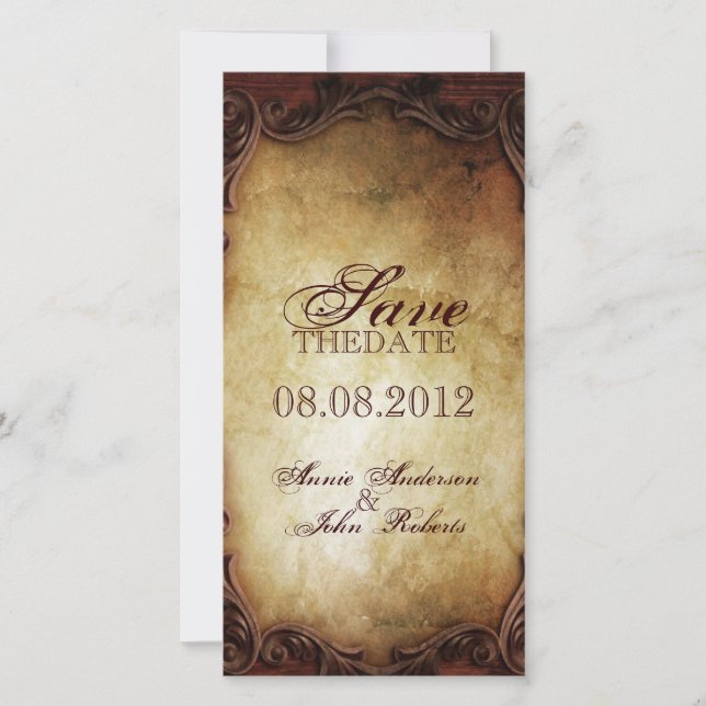 Save The Date typographie vintage rustique mariage campagnard oc (Devant)