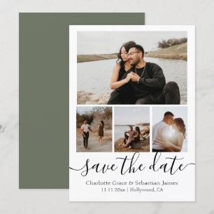 Save The Date Typography Personalized 4 Photo