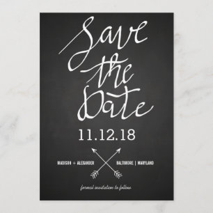 Save The Date Typography Script Chalkboard