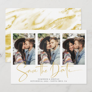 Save The Date Typopgraphie manuscrite Marbre d'or