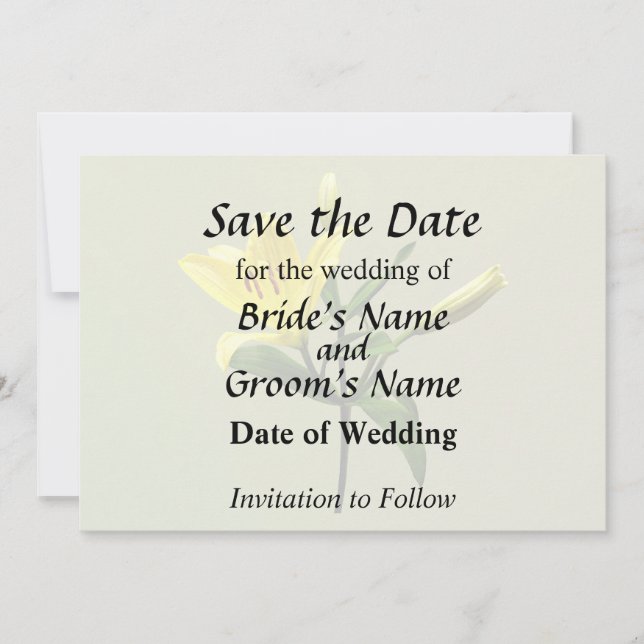 Save The Date Un Lys Jaune (Devant)