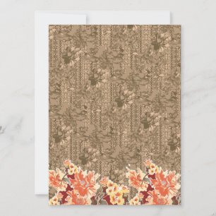 Save The Date Un motif floral vintage avec desi marron complexe