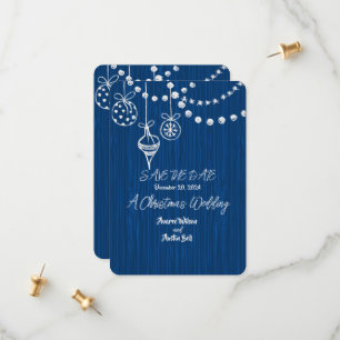Save The Date Une Marque Blanche Mariage De Noël Sur Bleu