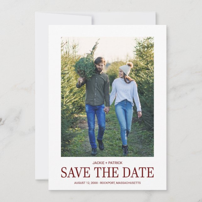 Save The Date Une Photo Typographie Moderne Mariage Enregistrer  (Devant)