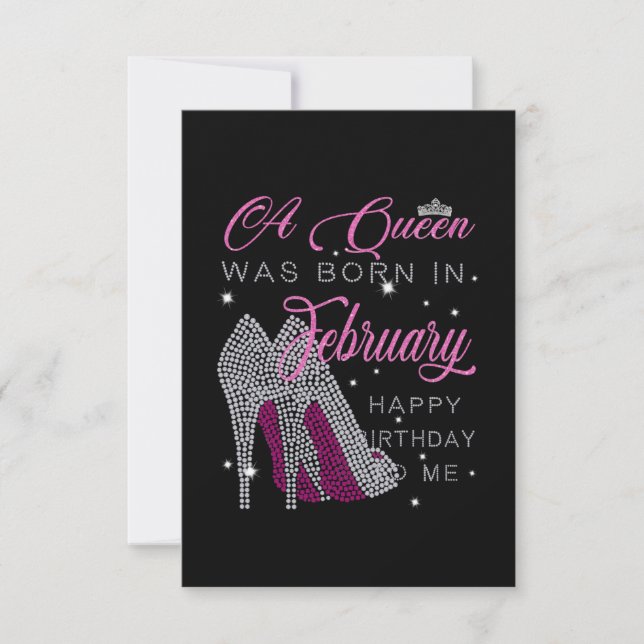 Save The Date Une Reine Est Née En Février Joyeux Anniversaire M (Devant)