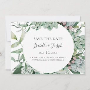 Save The Date Une verdure succulente   Enregistrement horizontal