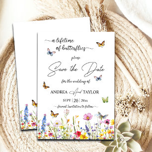 Save The Date Une vie de Fleurs sauvages de papillons