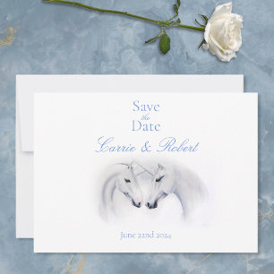 Save The Date Unicornes blanches Aimer Couple