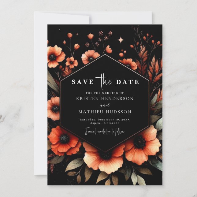 Save The Date Unique Mariage Whimsical Terracotta (Devant)