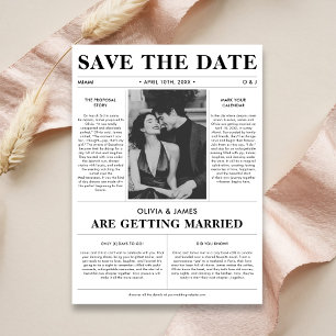 Save The Date Unique Retro Journal Budget Mariage Photo