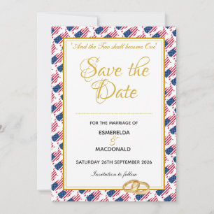 Save The Date US AMERICA Custom Christian Mariage