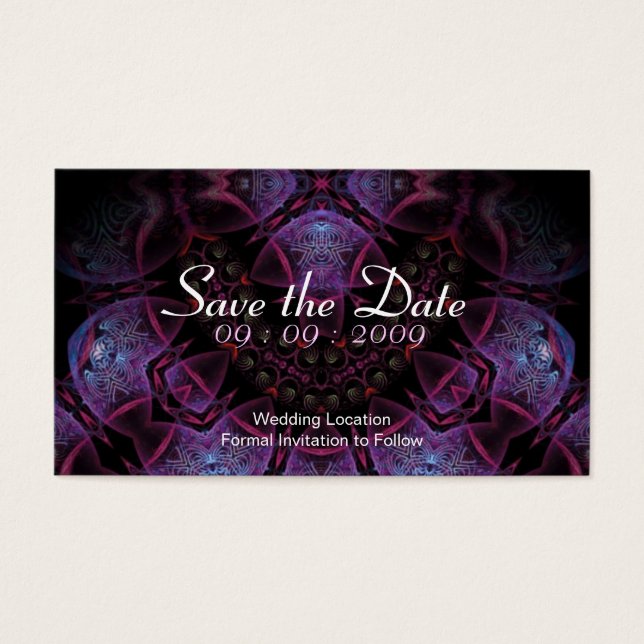 Save the Date v2 Fractal  Card - Customized (Front)