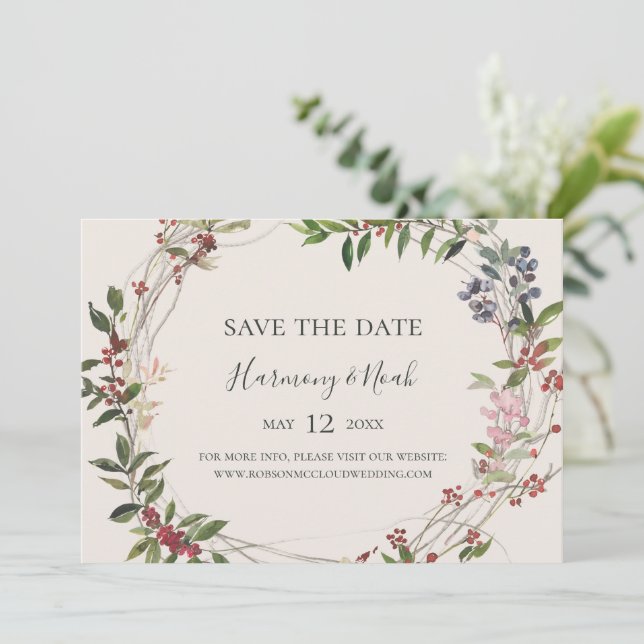 Save The Date Vacances Chic Botanique | Champagne Horizontal (Debout devant)