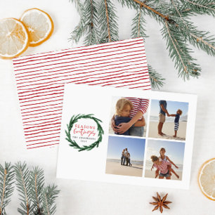 Save The Date Vacances de Noël de multiphoto de Joyeuses Fêtes