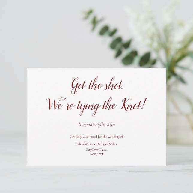 Save The Date Vaccination Attacher le mariage du noeud Enregistr (Debout devant)