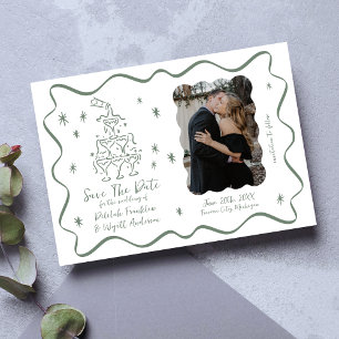 Save The Date Vaches lunaires   Doodles à main   Mariage