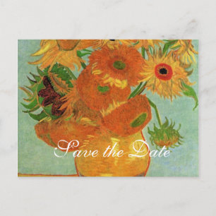 save the date, van Gogh sunflowers Announcement Postcard