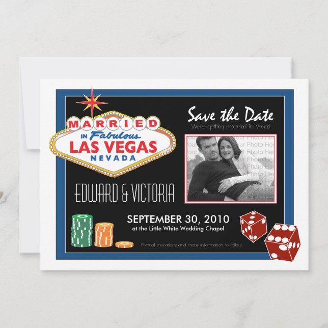 Save The Date Vegas Destination Mariage Enregistrer la date Invi (Devant)
