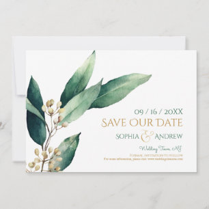 Save The Date Végétation botanique moderne rustique sauver la da